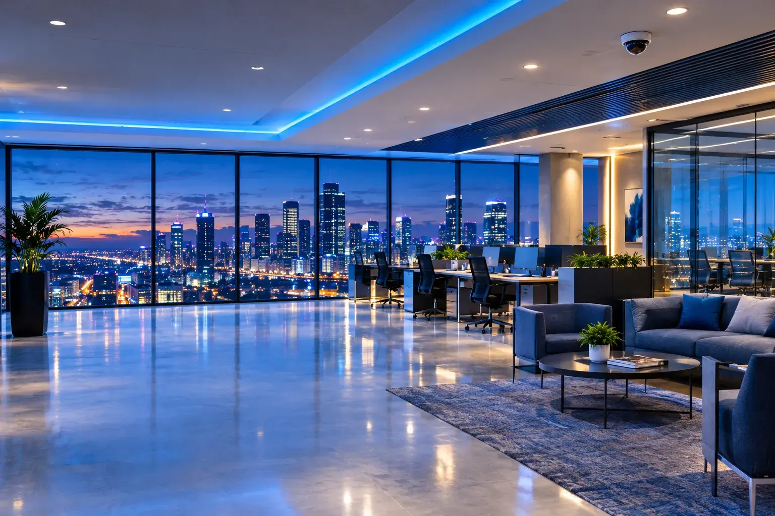 Smart office environment with integrated building technology