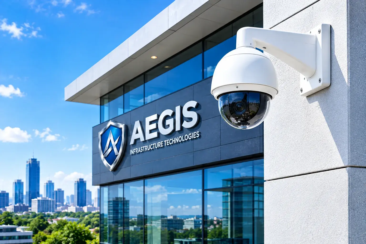 Professionally installed PTZ dome security camera, no exposed cabling